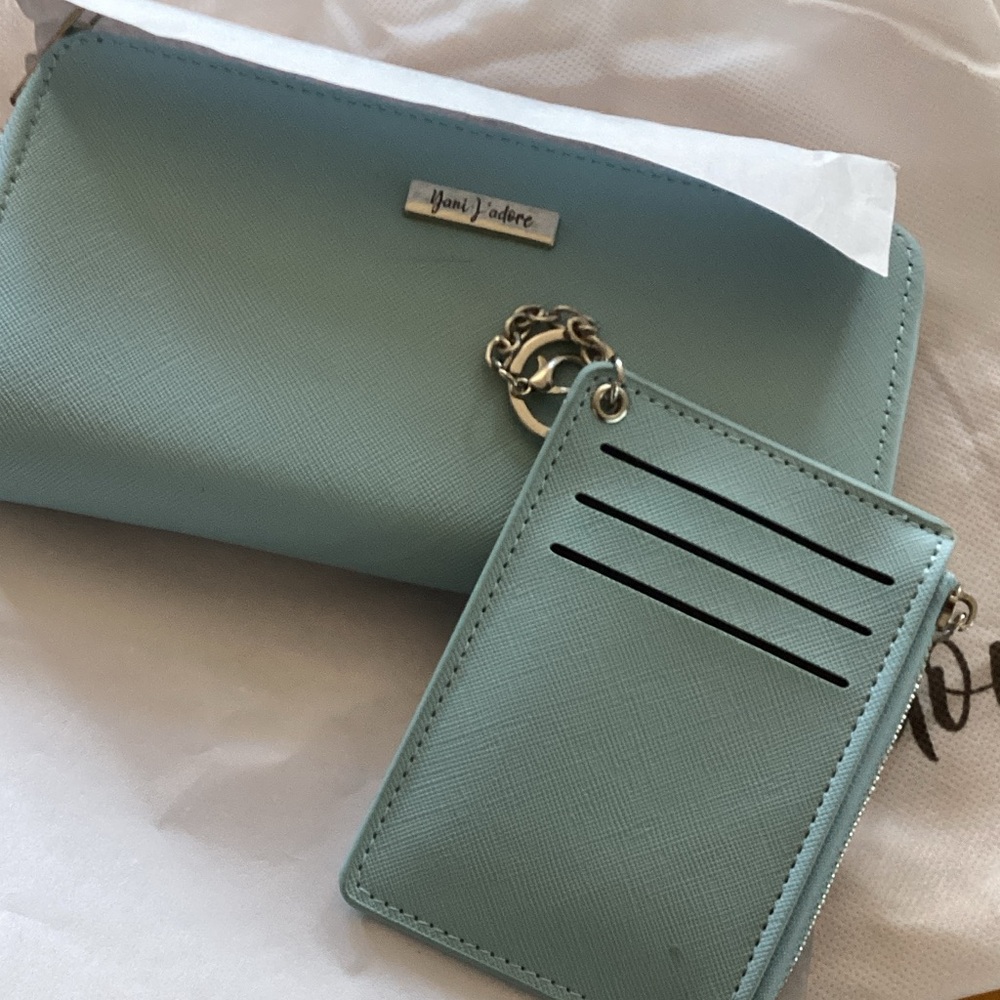 Light Blue Key & Card Holder Set wallet